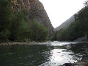 Uzbekistan rainbow trou fishing in Kok-su river