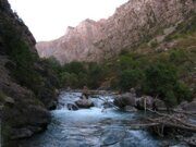 Uzbekistan rainbow trou fishing in Kok-su river