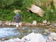 Uzbekistan mountain hiking through Gulkam canyon in Ugam-Chatkal national park  